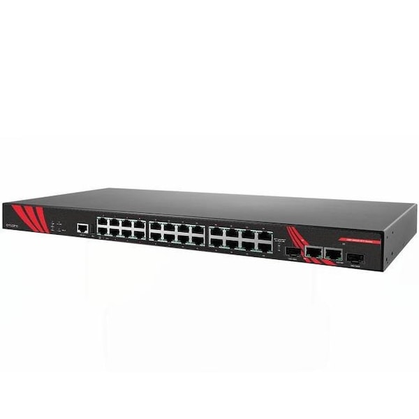 26-Port Industrial PoE+ Gigabit Managed Ethernet Switch, w/24-10/100/1000Tx RJ45 (30W/Port)